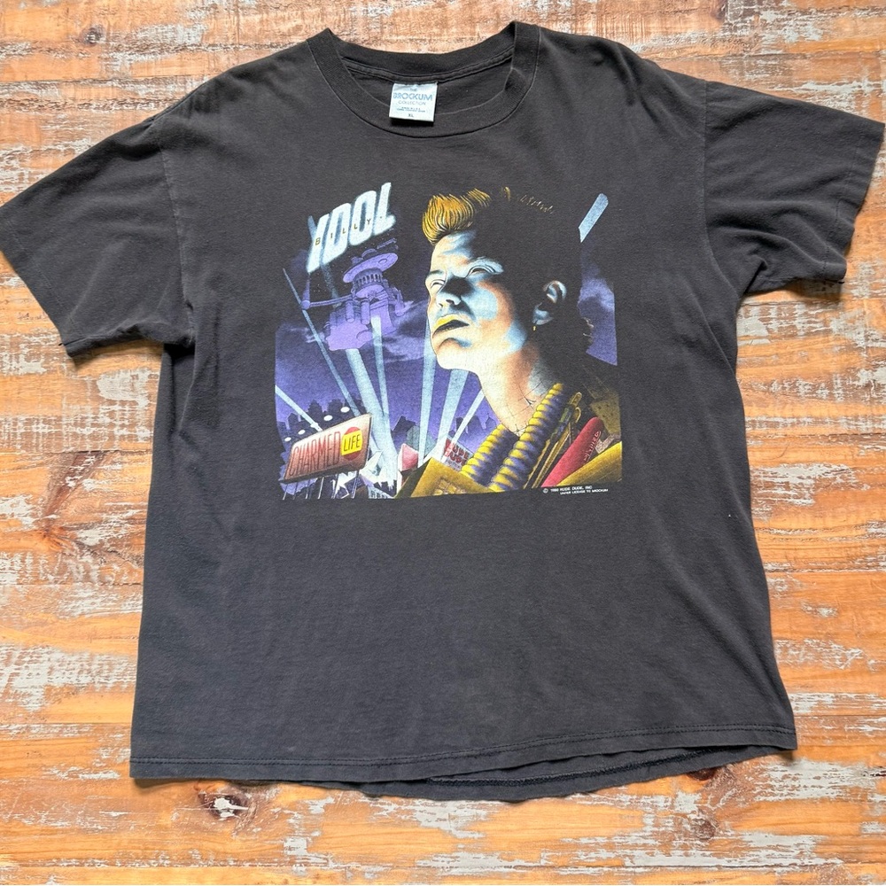 Vintage Brockum 1990 Billy Idol Charmed life black tshirt